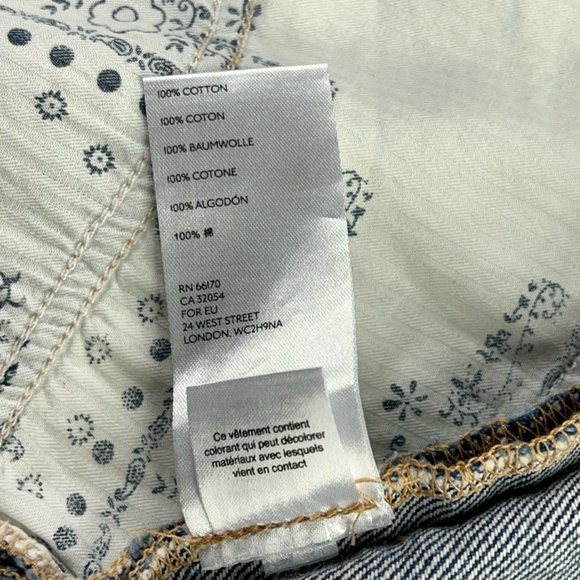 We The Free People Womens Mini Jean Skirt Blue Pockets Fringe Fly Denim 27 New - Picture 9 of 12